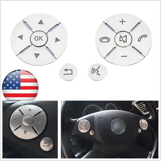 Steering Wheel Button Cover Sticker Trim for Benz C E GLK S-Class W204 W212 X204