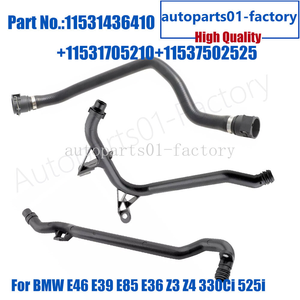 3PCS Water Coolant Pipe Hose Set Fits for BMW E46 323i 325i 328i 330i