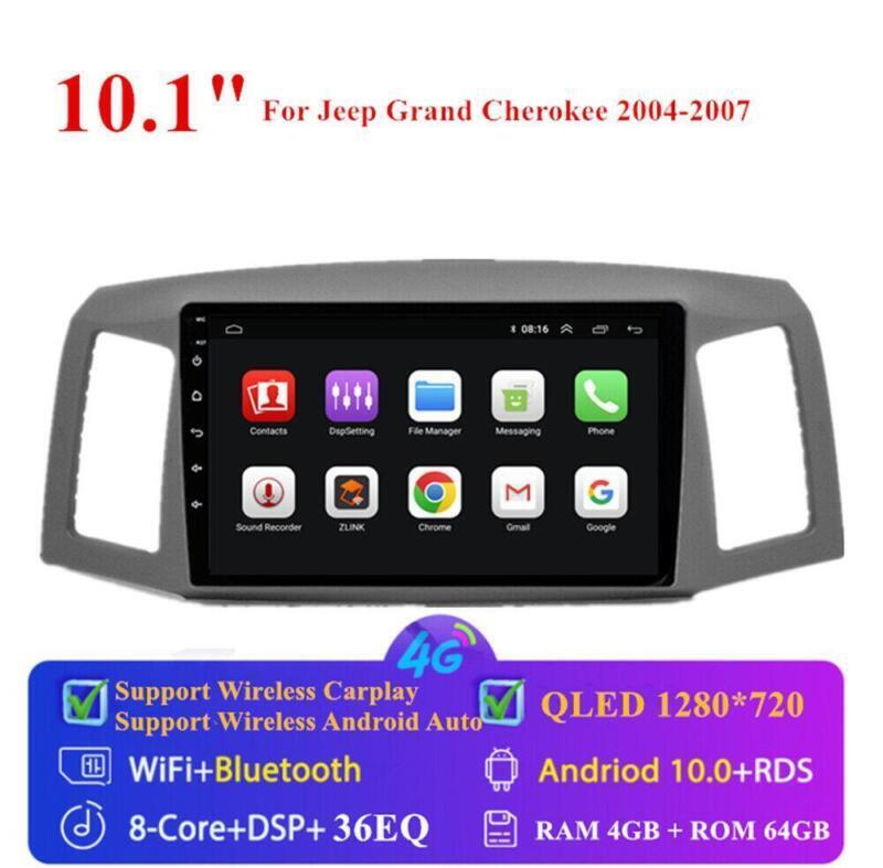 10.1 For Android 4+64GB Car Stereo Radio GPS for Jeep Grand Cherokee 2004-2007