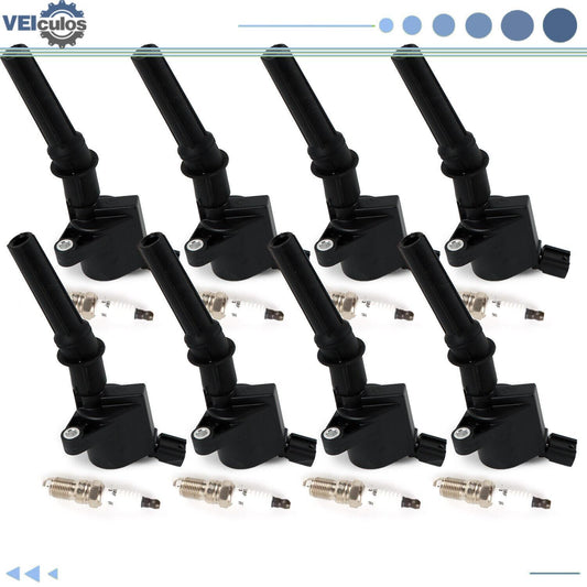 8Pcs Ignition Coils + Spark Plugs For 03-05 for Ford E-150 Club Wagon 4.6L/5.4L V8