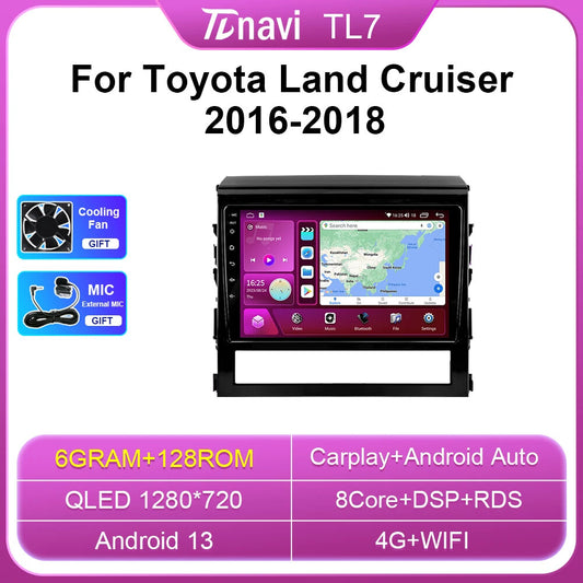 for Toyota for Land Cruiser 2016-2018 Android Car Radio Carplay GPS Player Screen
