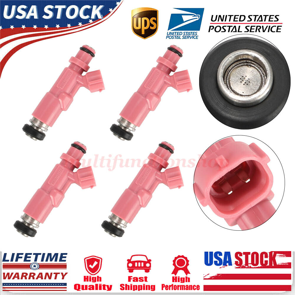 4-pack of new fuel injectors 23250-75080 for Toyota Tacoma 2.4L 4Runner 2.7L 00-04 USA