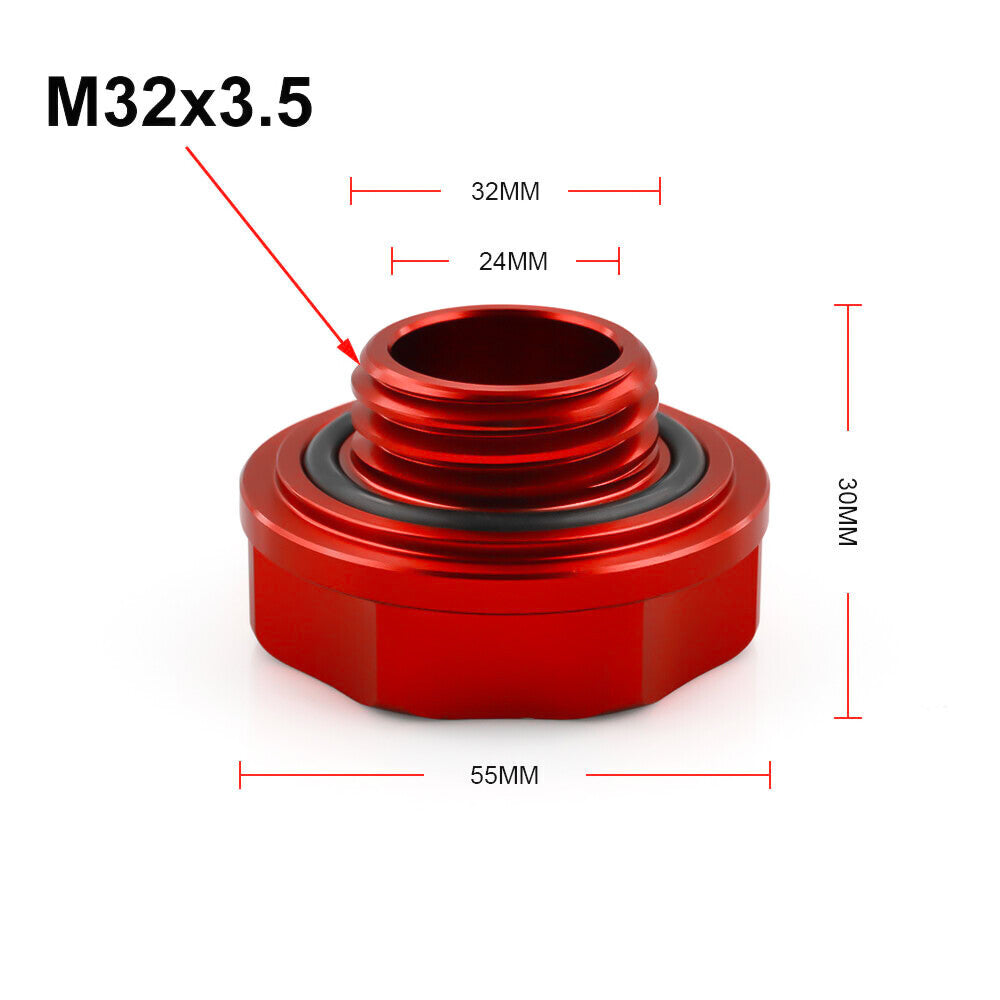 Red Oil Filler Cap Cover + Oil Dipstick for Honda for Civic K24 K Series for Acura