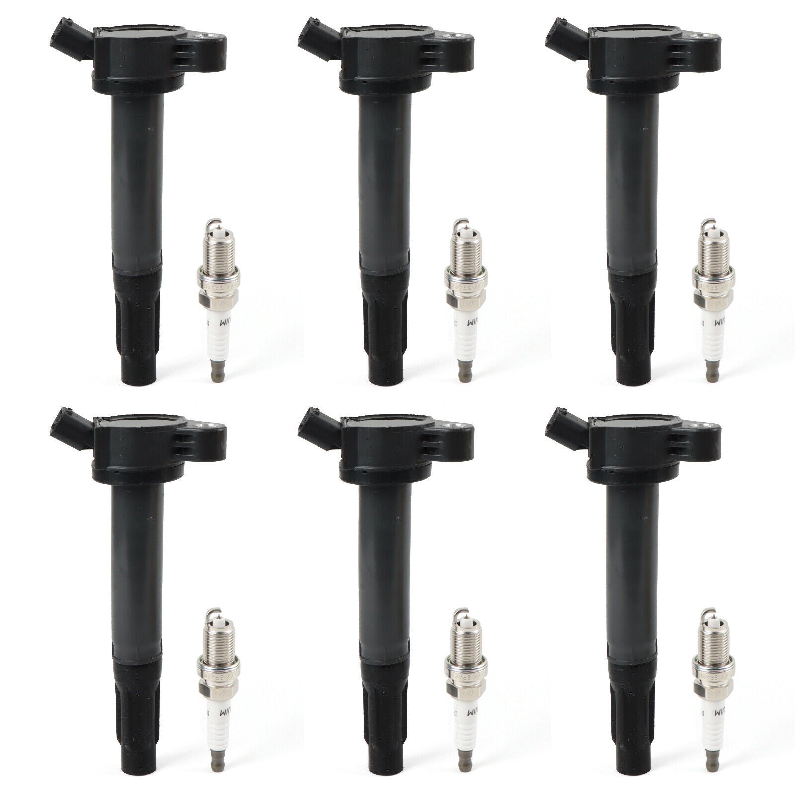 6X Ignition Coil  Spark Plugs for Toyota 90919-02251 90919-A2002 5C1749 UF598