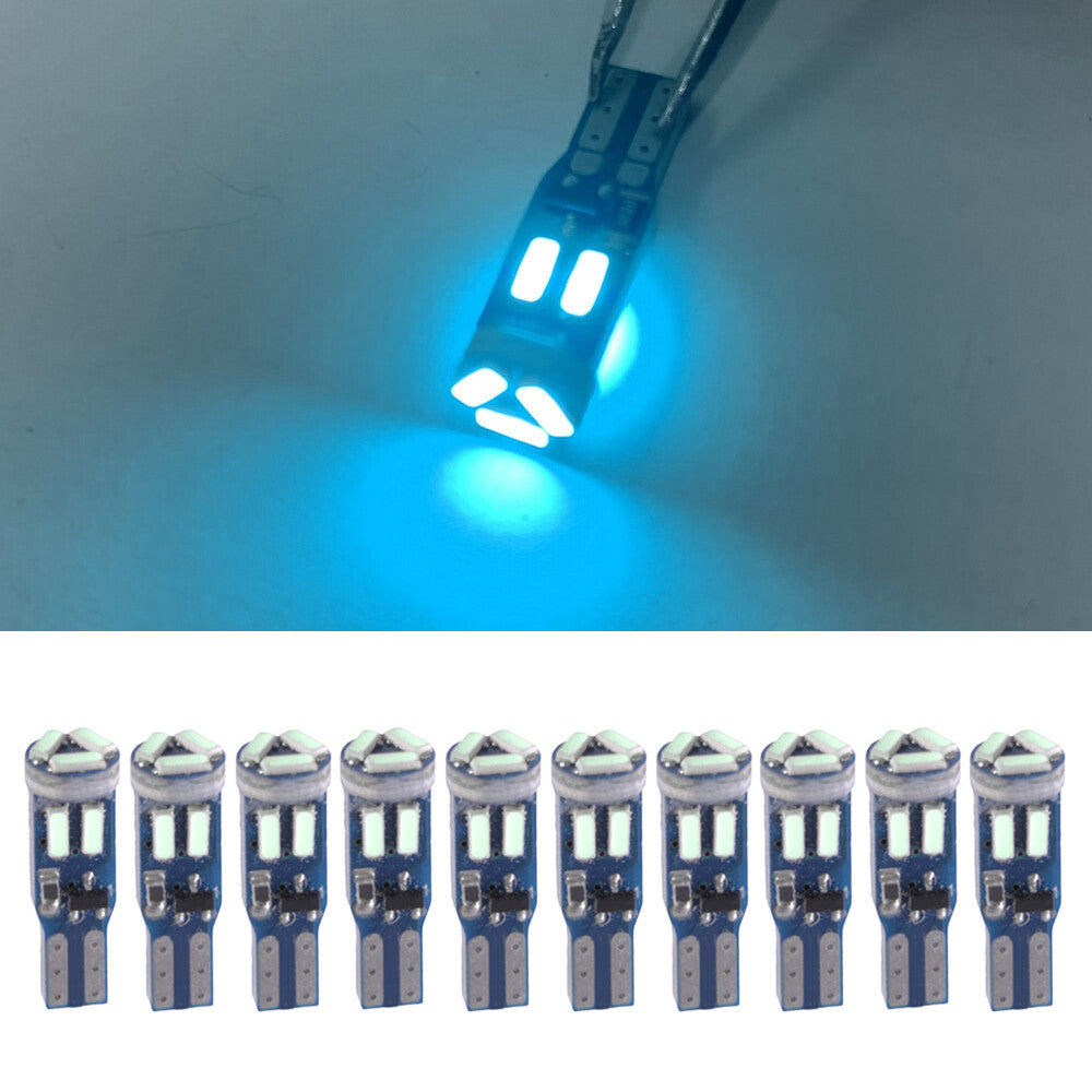 10x T5 17 18 74 LED Instrument Panel Dash Dashboard Gauge Light Bulb Blue