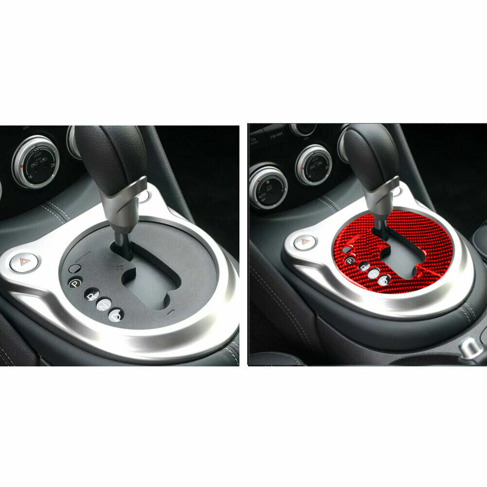 Red carbon fiber gear shift cover trim suitable for Nissan 370Z Z34 2009-20
