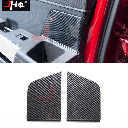 Car Rear Door Panel Handles Cup Cover Trim Carbon Fiber for Ford F-150 2021 2022