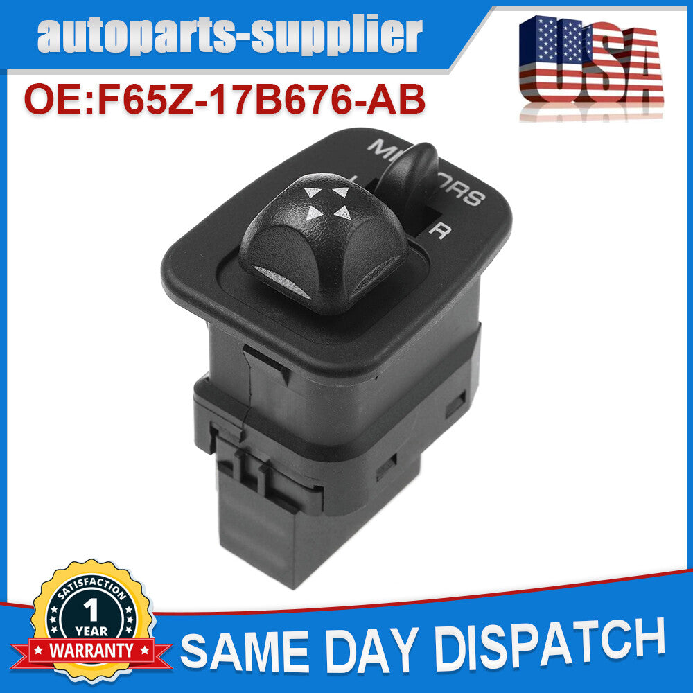 Power mirror switch button, front left, F65Z-17B676-AB, suitable for Ford F150, F250, F350.