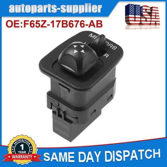Power mirror switch button, front left, F65Z-17B676-AB, suitable for Ford F150, F250, F350.