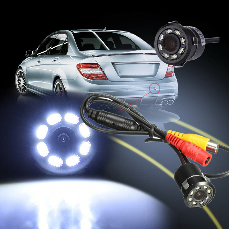 Car 140° Rear View Camera 18.5mm Backup Parking Assistance 8 LED Night USE