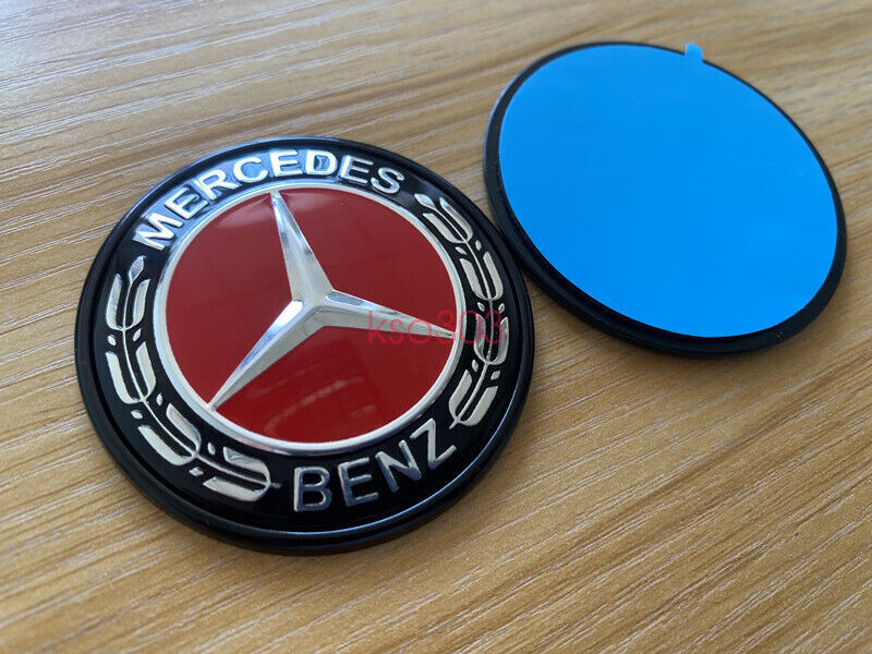 Black and red hat flat badge (adhesive) for Mercedes-Benz Aces ML CLS Class