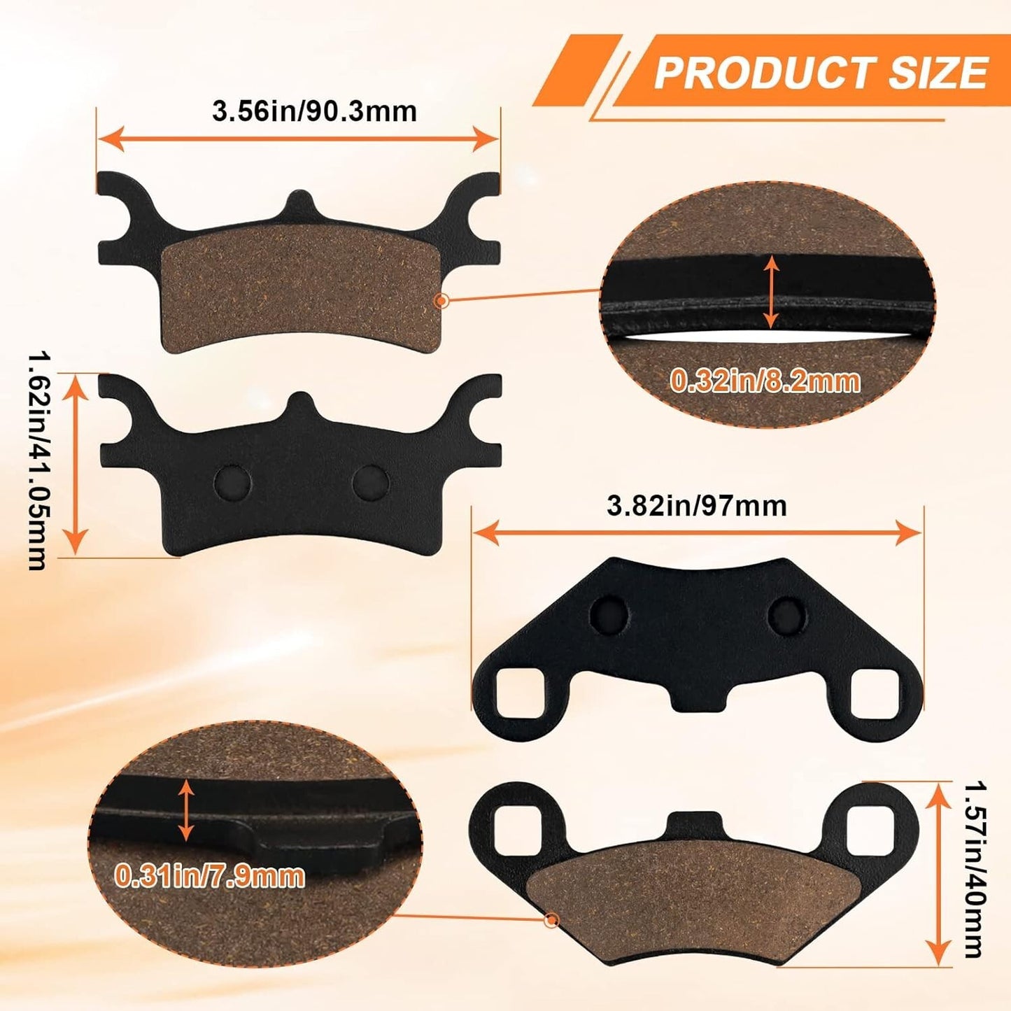 Front and Rear Brake Pad for Polaris Magnum 325 330 400 Scrambler 500 Twin 700