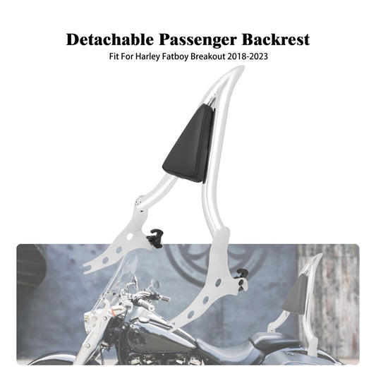 Chrome All-In-One Passenger Backrest Sissy Bars for Harley Breakout Fat Boy 18+