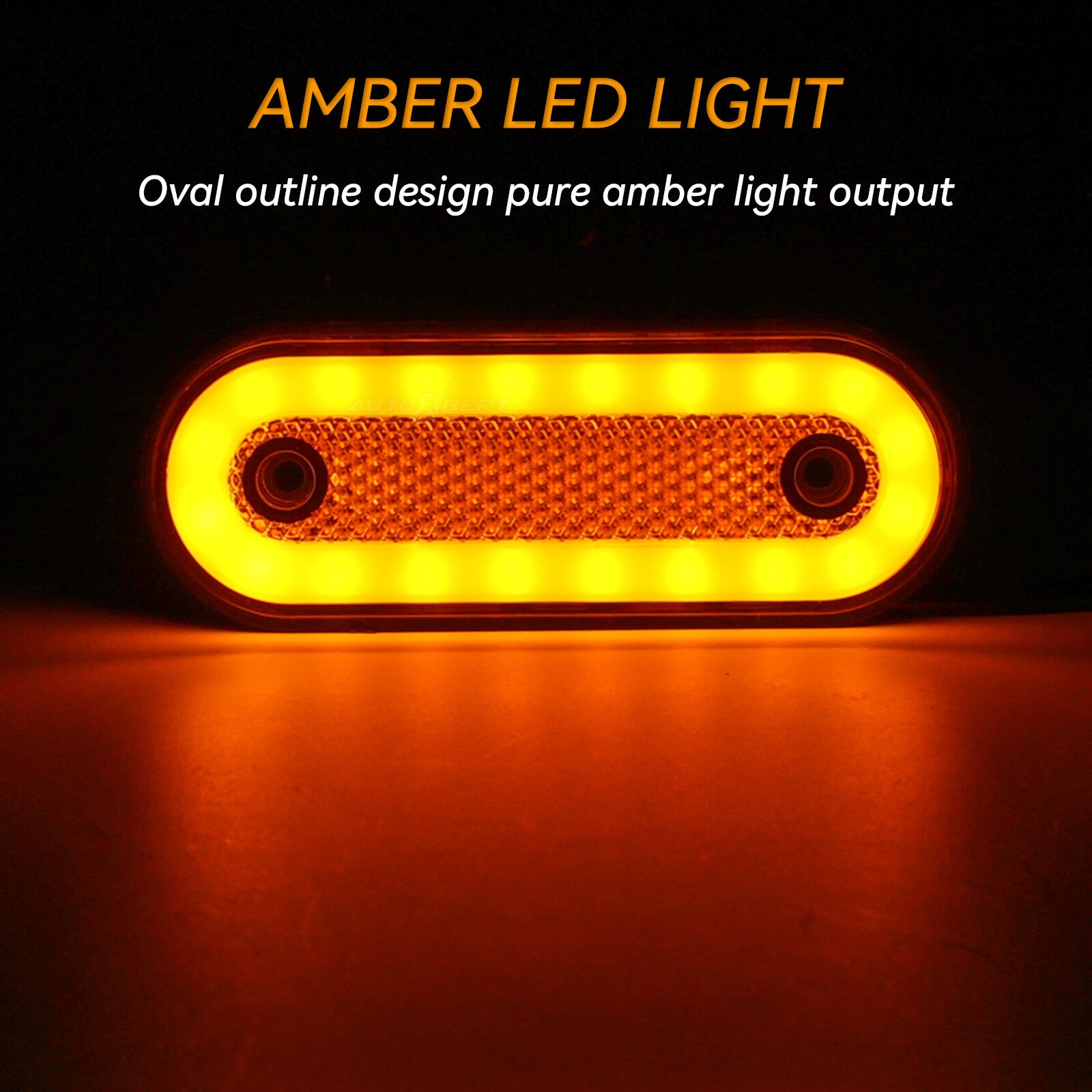 4x Side Marker Light Oval 20 LED Amber Indicator Lamp Orange Trailer Truck Lorry