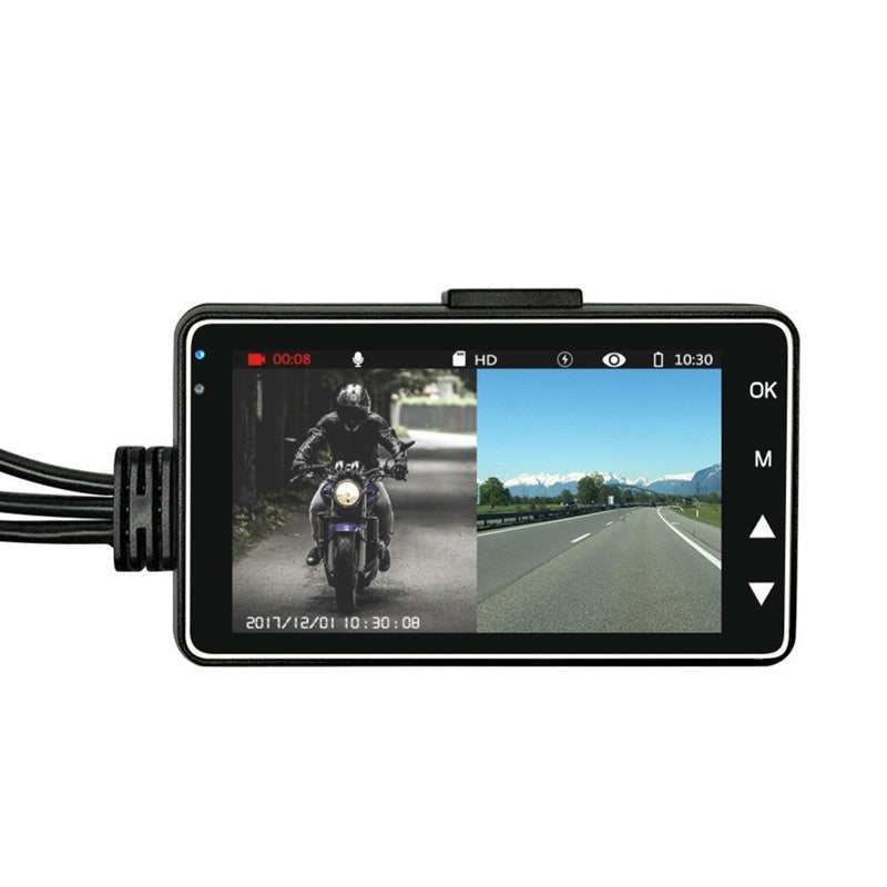 Motorcycle 3 LCD Waterproof Dual Action Camera Video Recorder Logger Waterproof