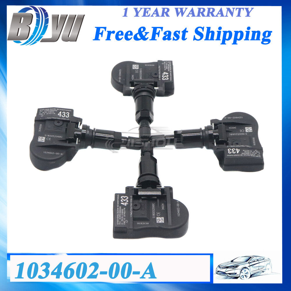 Set of 4 103460200A 433MHz New TPMS for Tesla Model 3 S X Tire Pressure Sensor
