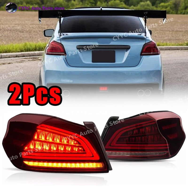 Pair Red LED Tail Lights w/Sequential Turn Signal For 2015-2021 for Subaru WRXSTI