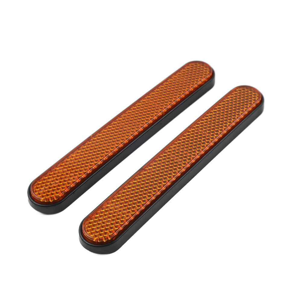 2Pc Universal Front Rear Fork Leg Reflective Reflector Sticker for Harley Yellow