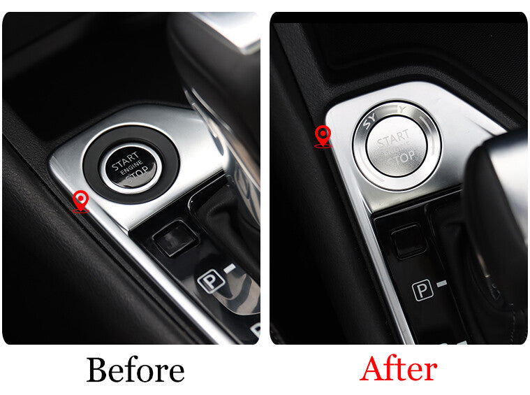 for Nissan Sentra 2020-22 2PCS Silver Aluminum Start Button Ignition Switch Ring
