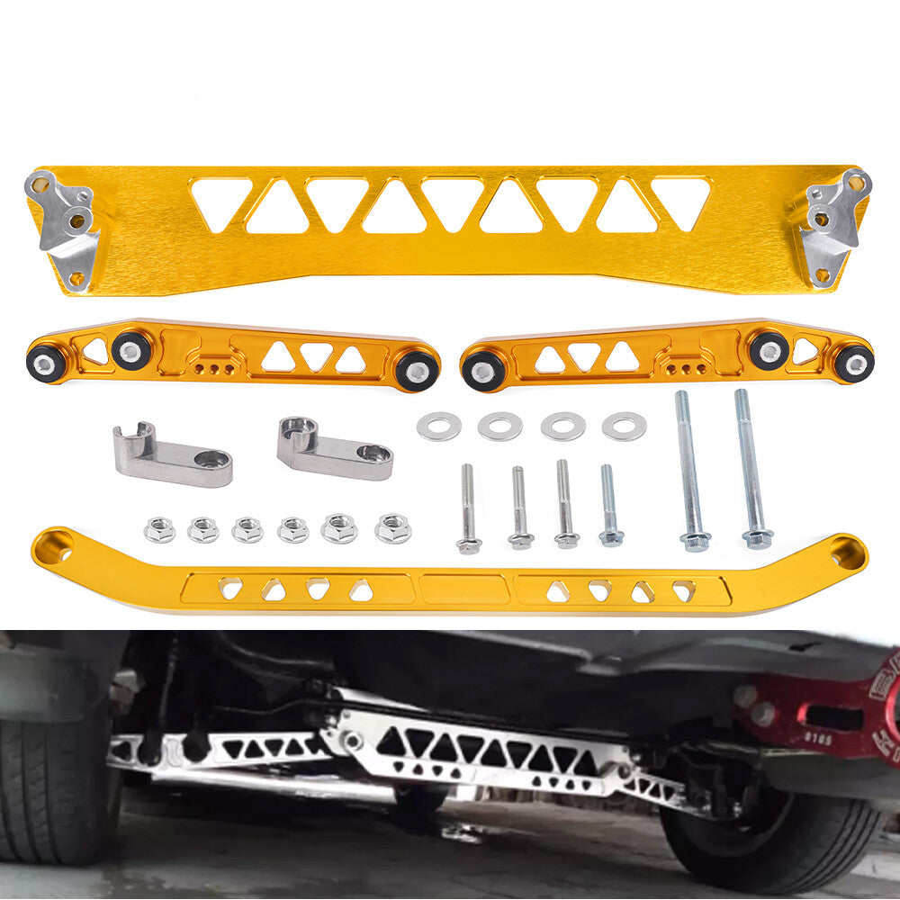 Gold Rear Lower Control Arm+Subframe Brace+Tie Bar for 1994-2001 for Acura Integra