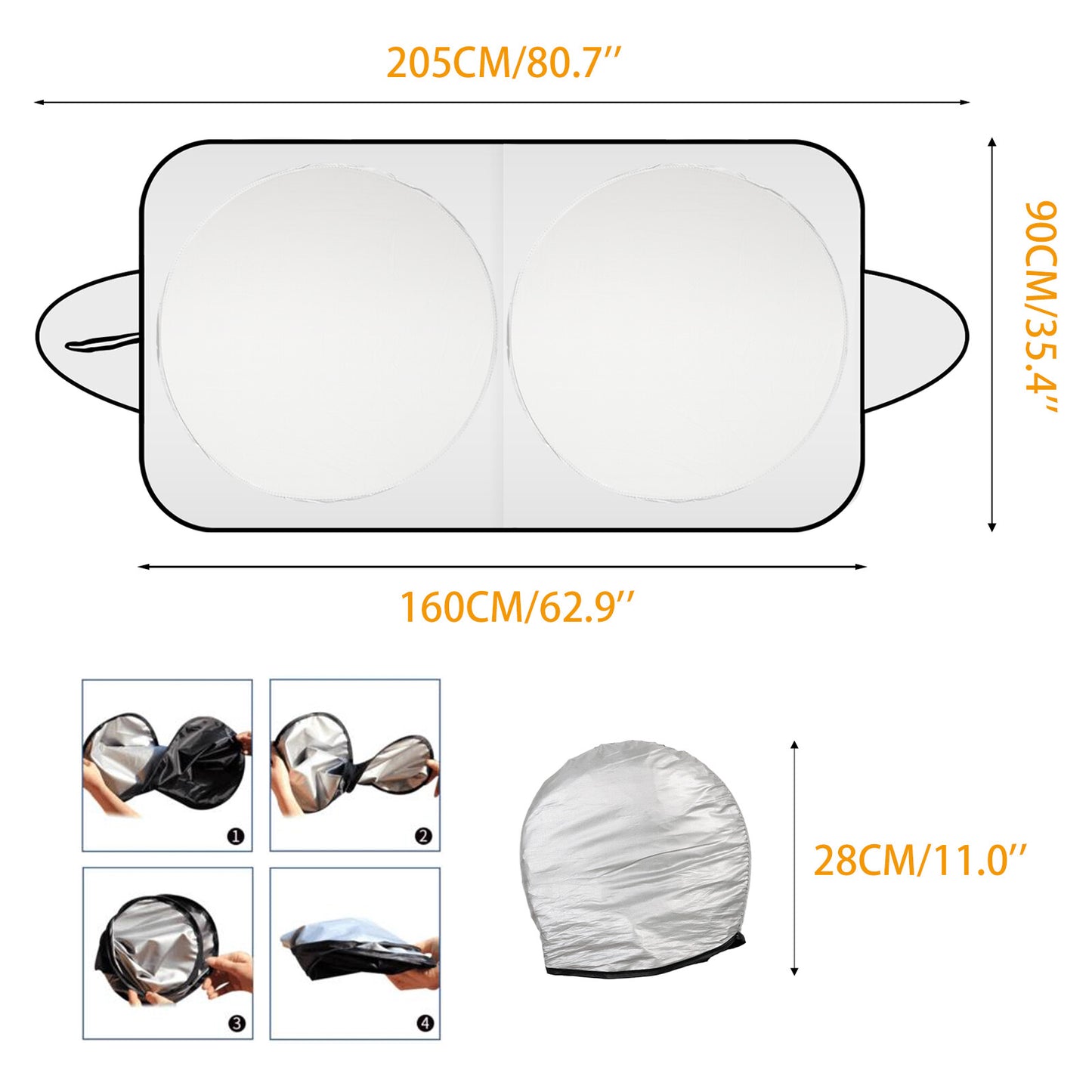 Large Car Sun Shade Visor Windscreen Sunshade Van Screen Cover Protector Cooler