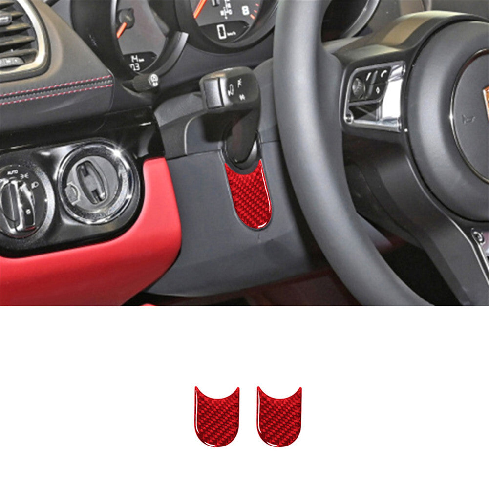 Red Carbon Fiber Control Car Light Switch Cover Trim for Porsche 718 2016-2022
