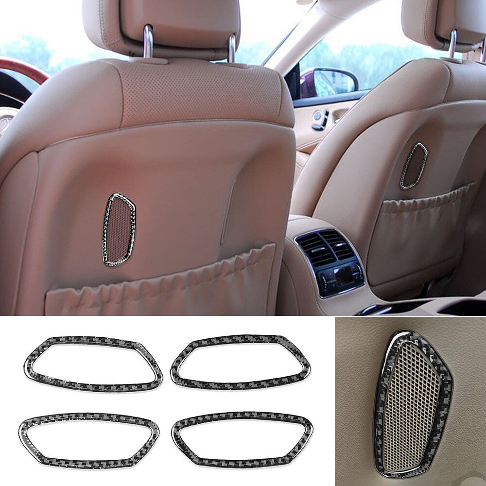 Carbon Fiber for Seat Back Air Outlet Vent Ring Trim for Benz CLS Class C219 2004-09