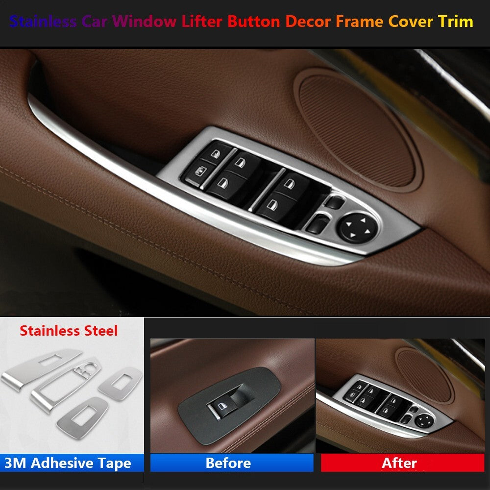 Stainless for BMW 5 Series GT F07 Car Door Window Lift Switch Panel Cover Trims