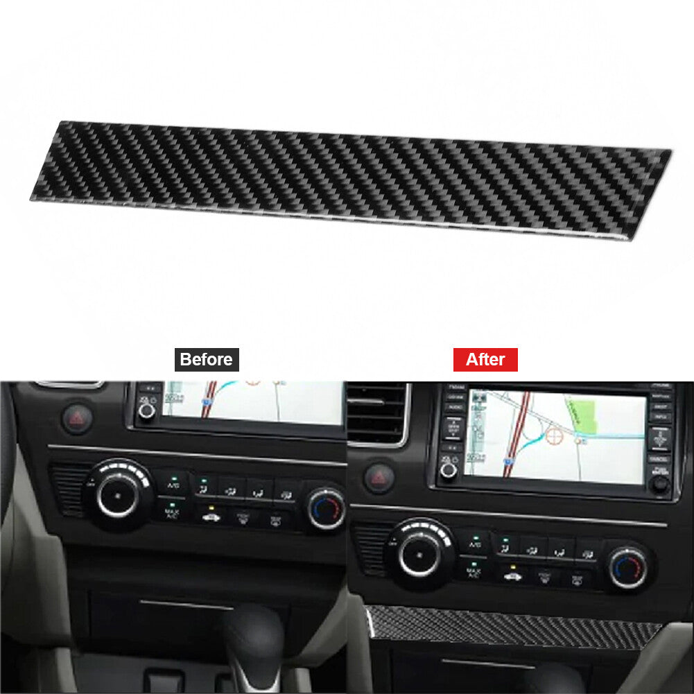 Carbon Fiber GPS Panel Below Frame Decorative Trim Cover for Honda for Civic Coupe2x