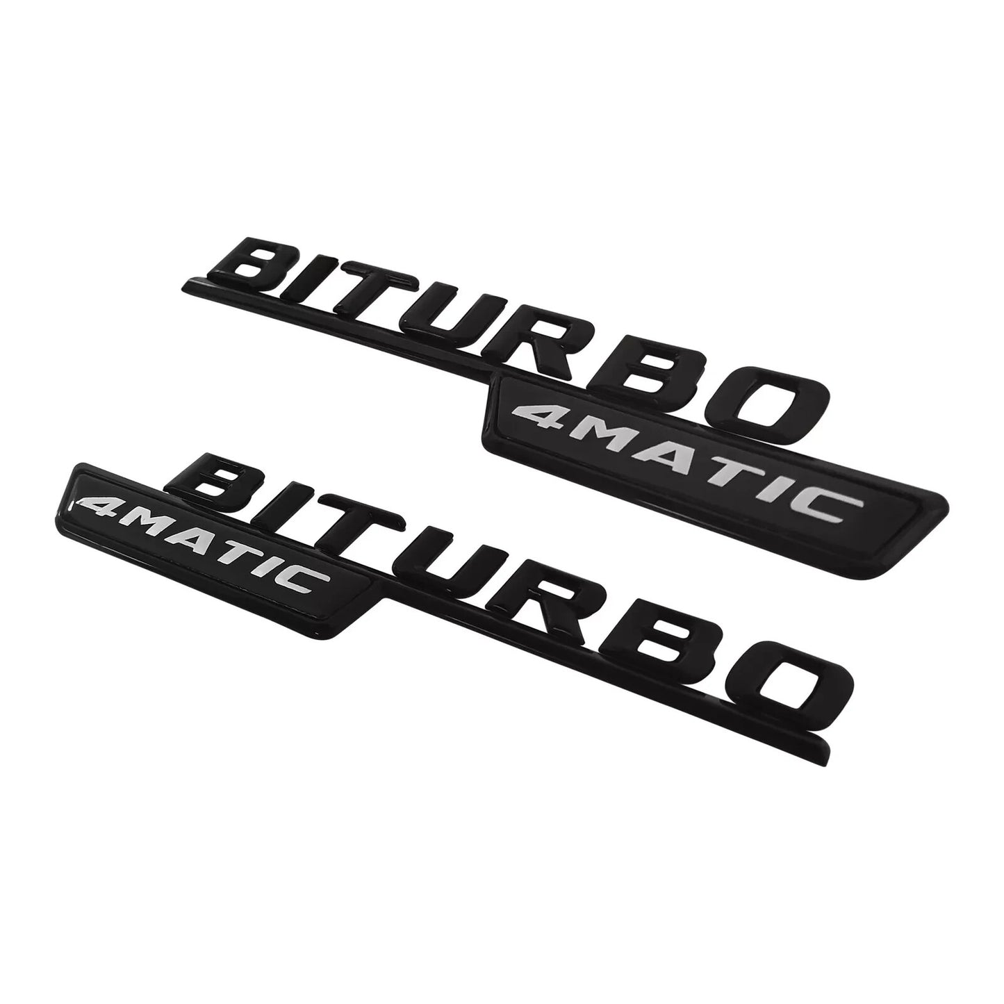BITURBO 4MATIC Emblem AMG Fender Black Logo Badge For AMG C43 E43 GLC43 2017+