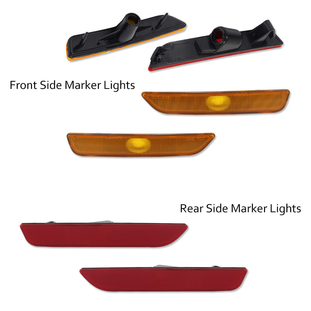 4-piece front and rear marker light assembly for 2010-2014 for Ford Mustangs