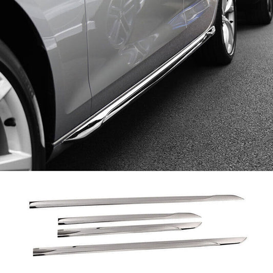 for Audi A4 B9 2020-2021 Chrome Steel Side Door Body Protect Molding Cover Trims