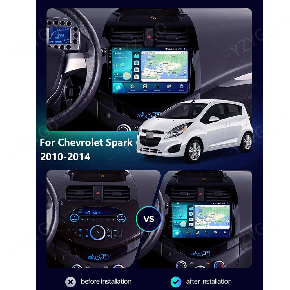 for Chevrolet Spark 2010-2014 Android Auto CarPlay Car Radio Stereo GPS Screen