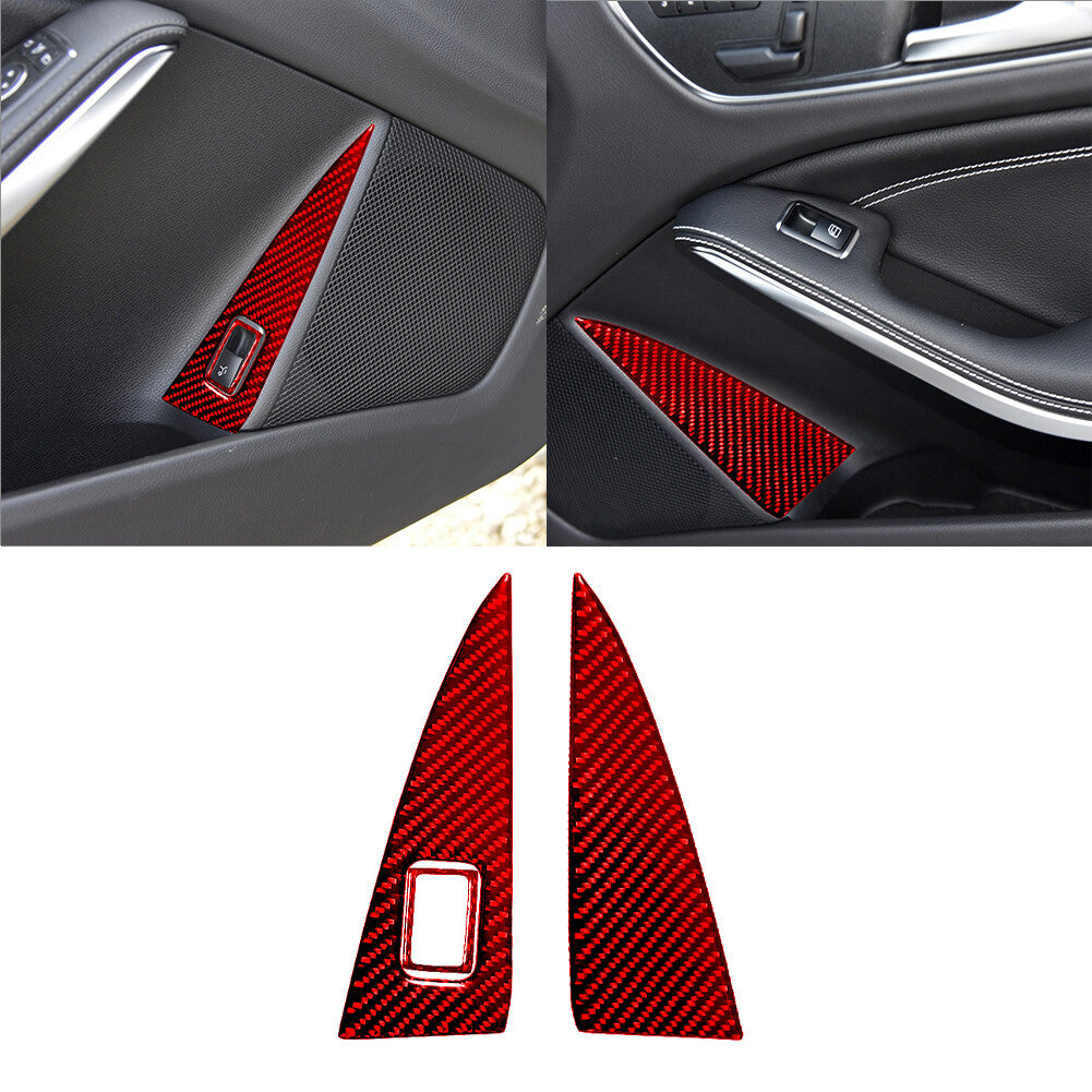 35Pcs Red Carbon Fiber Full Cover Trim Kit for Mercedes Benz CLA-Class 2014-2018