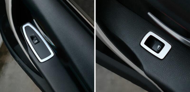 Window Lock Lift Panel Trim Frame for BMW 3 4 Series GT 2013-19 Silver Aluminum