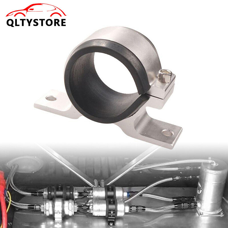 50mm Aluminum Inline Fuel Pump or Filter Mounting Bracket Mount Clamp Silver