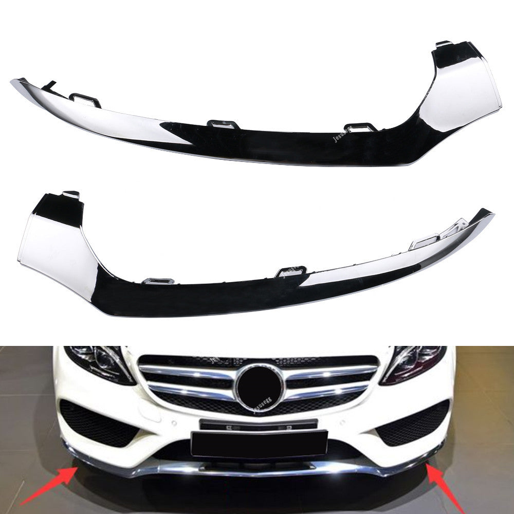 x2 Front Bumper Chrome Trim Molding for Mercedes W205 C300 C350 C200 2014-2017