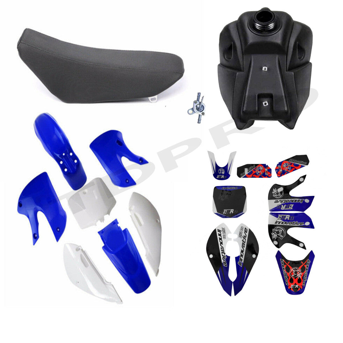 Plastics Fender Sticker Kit for Seat Fuel Tank KLX110 KX65 Pit Dirt Bike 125cc 140cc