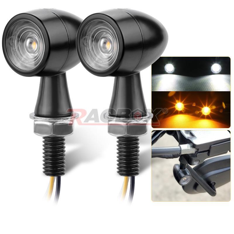 Motorcycle LED Bullet for Mini Turn Signal DRL Blinker Light Indicators Amber+White