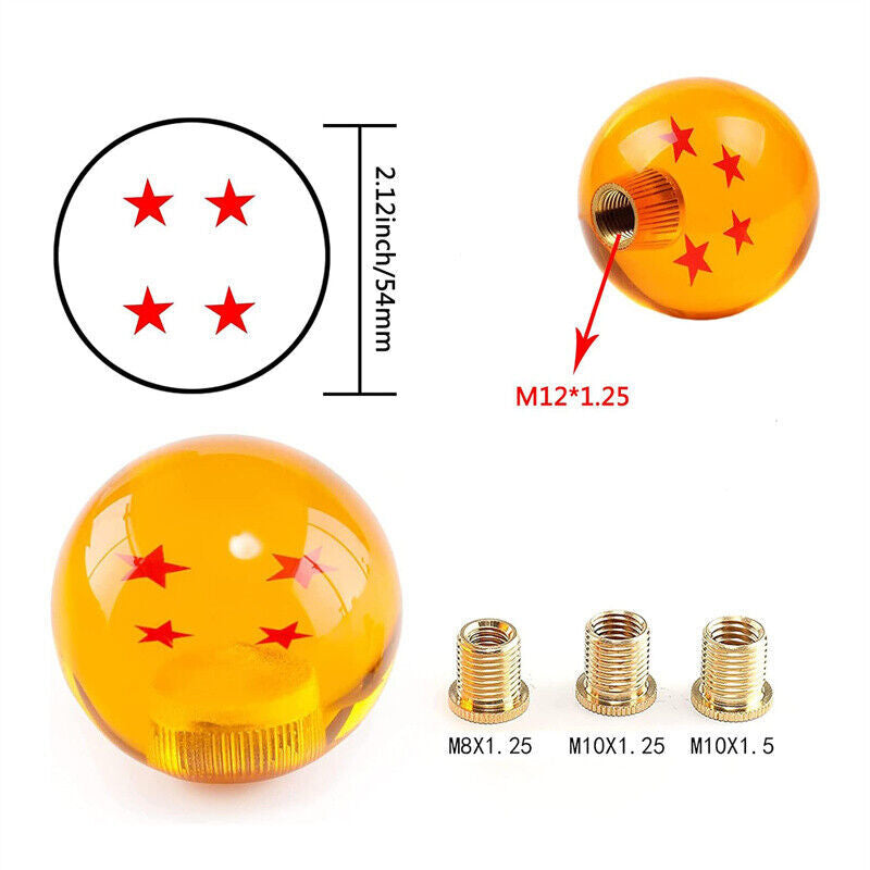 1Pc Dragon Ball Z Manual Transmission Ball Gear Shifter Shift Knob 4 Star Orange