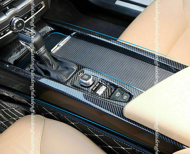 for Volvo S60 2019-2021 Carbon fiber central console Gear shift panel cover trim
