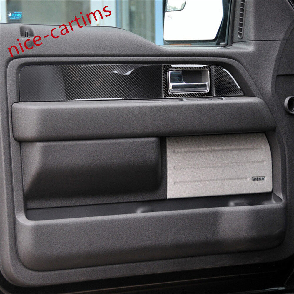 12Pcs Carbon Fiber Interior Side Door Panel Decor Trim Kit for Ford F150 2009-14