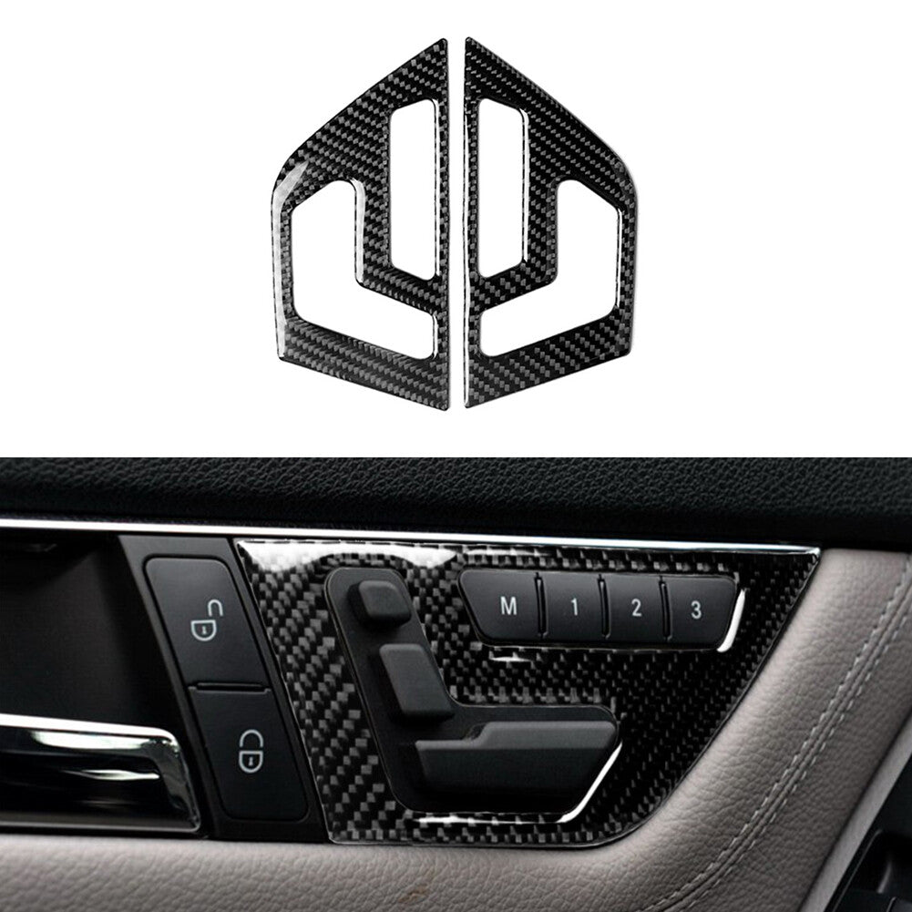 Carbon Fiber Door Handle Panel Cover Trim for Mercedes Benz W204 2007-10 Type B