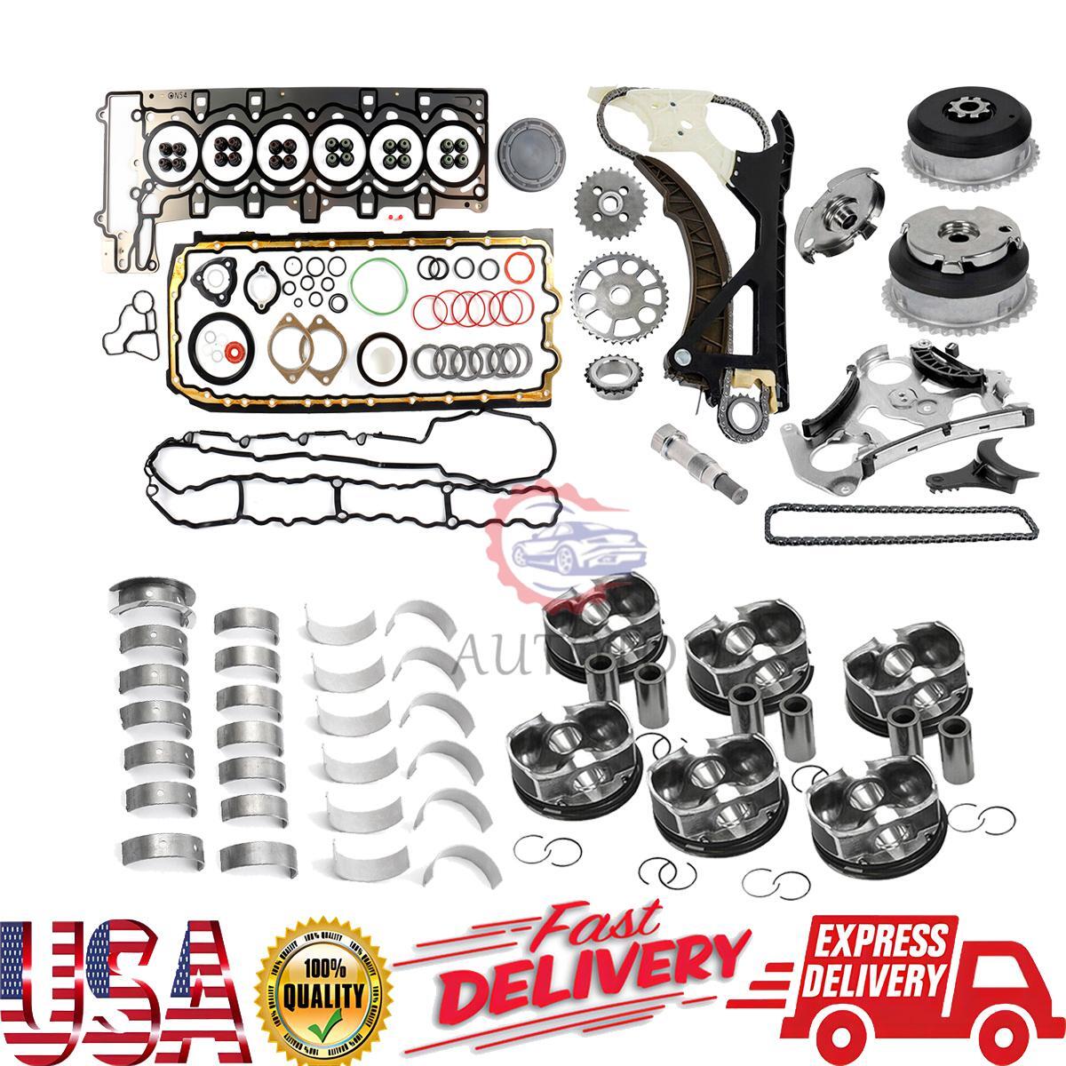 N54 Engine Overhaul Gasket Seals Kit - Oil Pump Guide Chain Gear Bearing for BMW