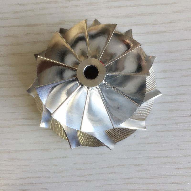 GT28 11+0 insert 48.30/63.00 mm front turbine milling/bulk compressor wheel