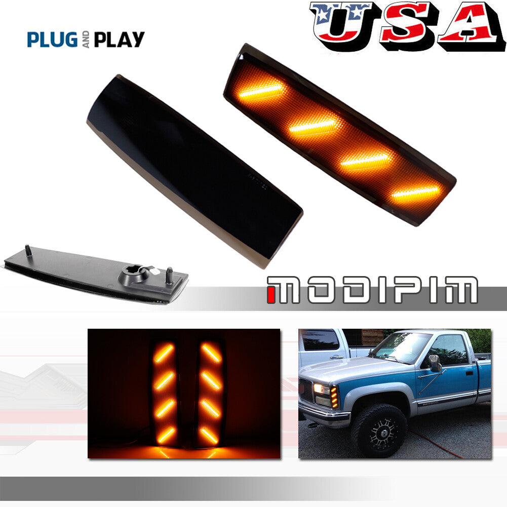 Smoked lens, amber front corner side marker light, suitable for 1992-93 Gimsey for Yukon suburbs.