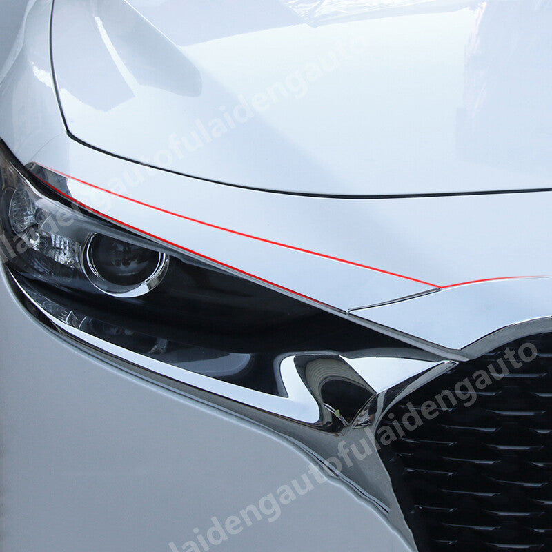 for Mazda 3 Axela 2019-2024 Chrome Front Hood Bonnet Grille Lip Guard Cover Trim