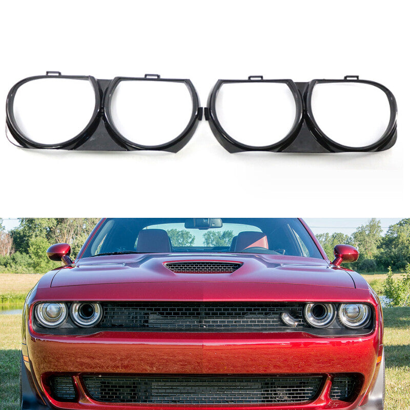 for Dodge for Challenger 2015-2018 Headlight Frame Light Shield Black