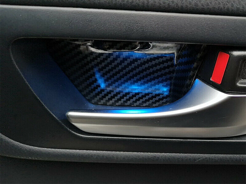 for Toyota Highlander 2014-2019 LED Carbon Fiber Interior Door Bowl Cover Trim