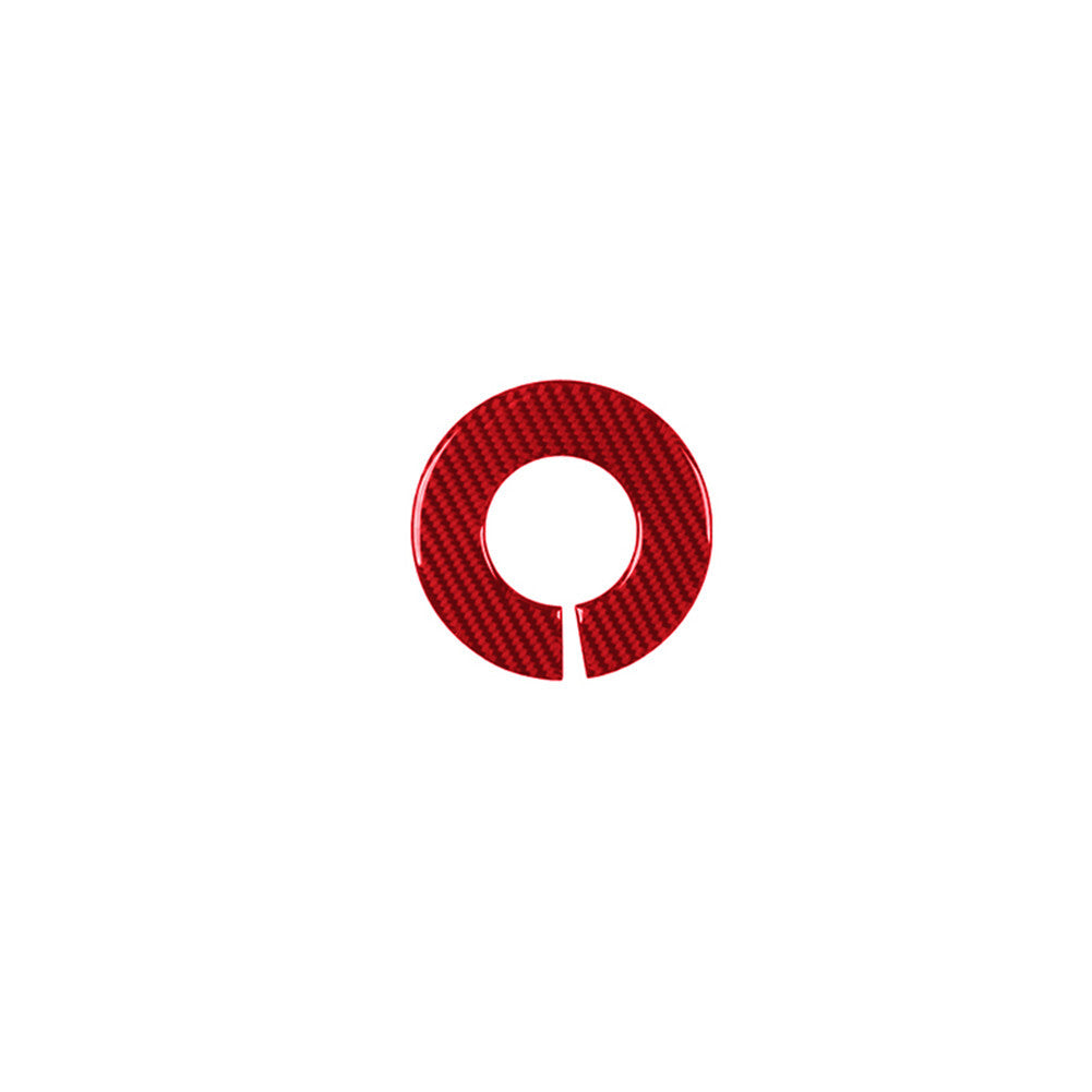 Red carbon fiber interior steering wheel sign ring trim for 2012-2015 for Fiat 500